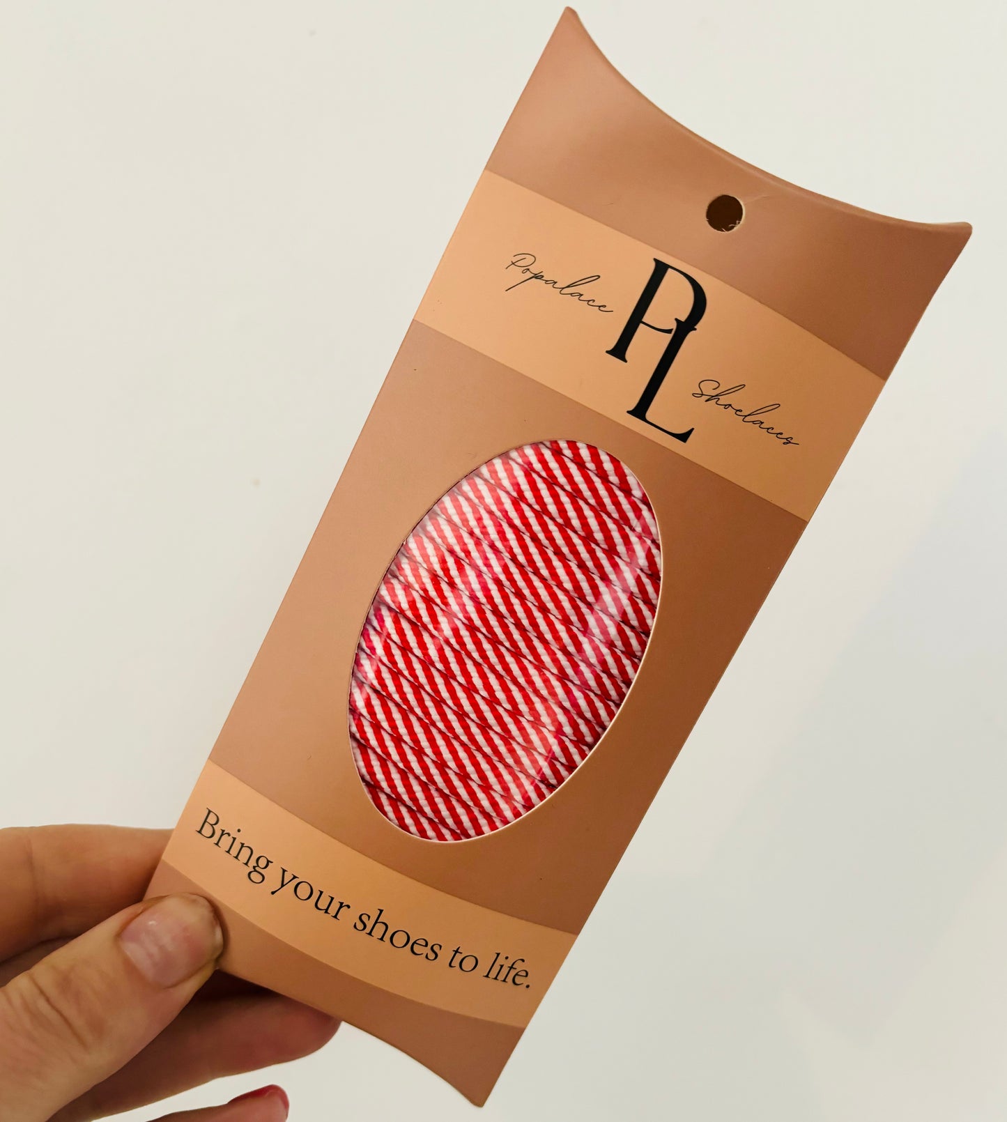 Red stripe shoelaces