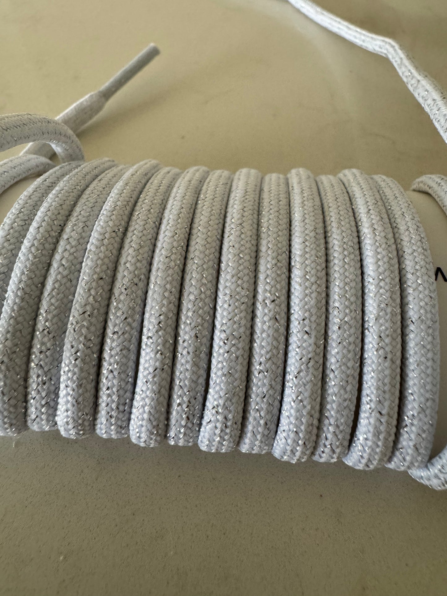 White sparkle shoelaces